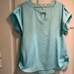 Calvin Klein Blue Blouse with silver logo
